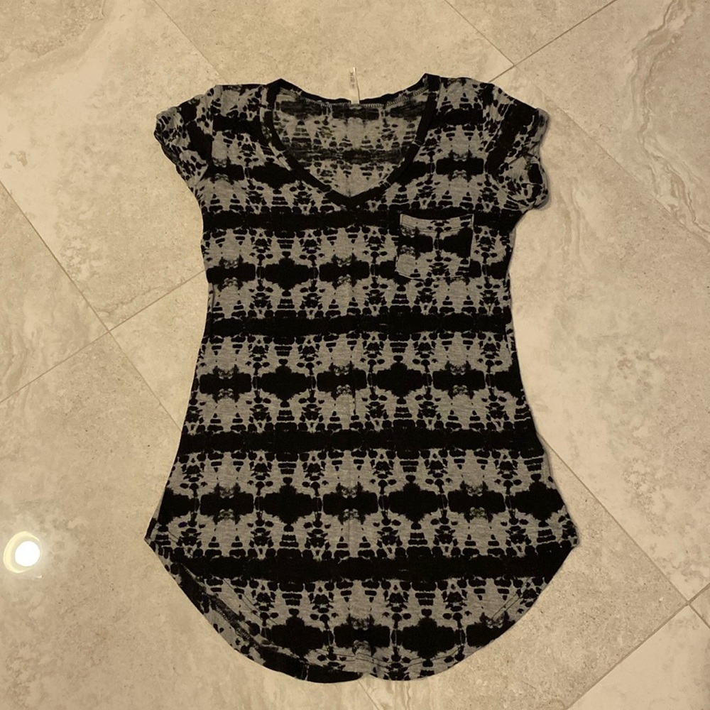 Black and Gray V Neck